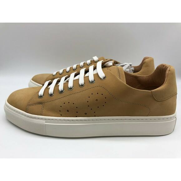 BUGATCHI Solid Nubuck Leather Sneaker In Maple Size 10 Made in Italy MSRP 275$ - Picture 3 of 12